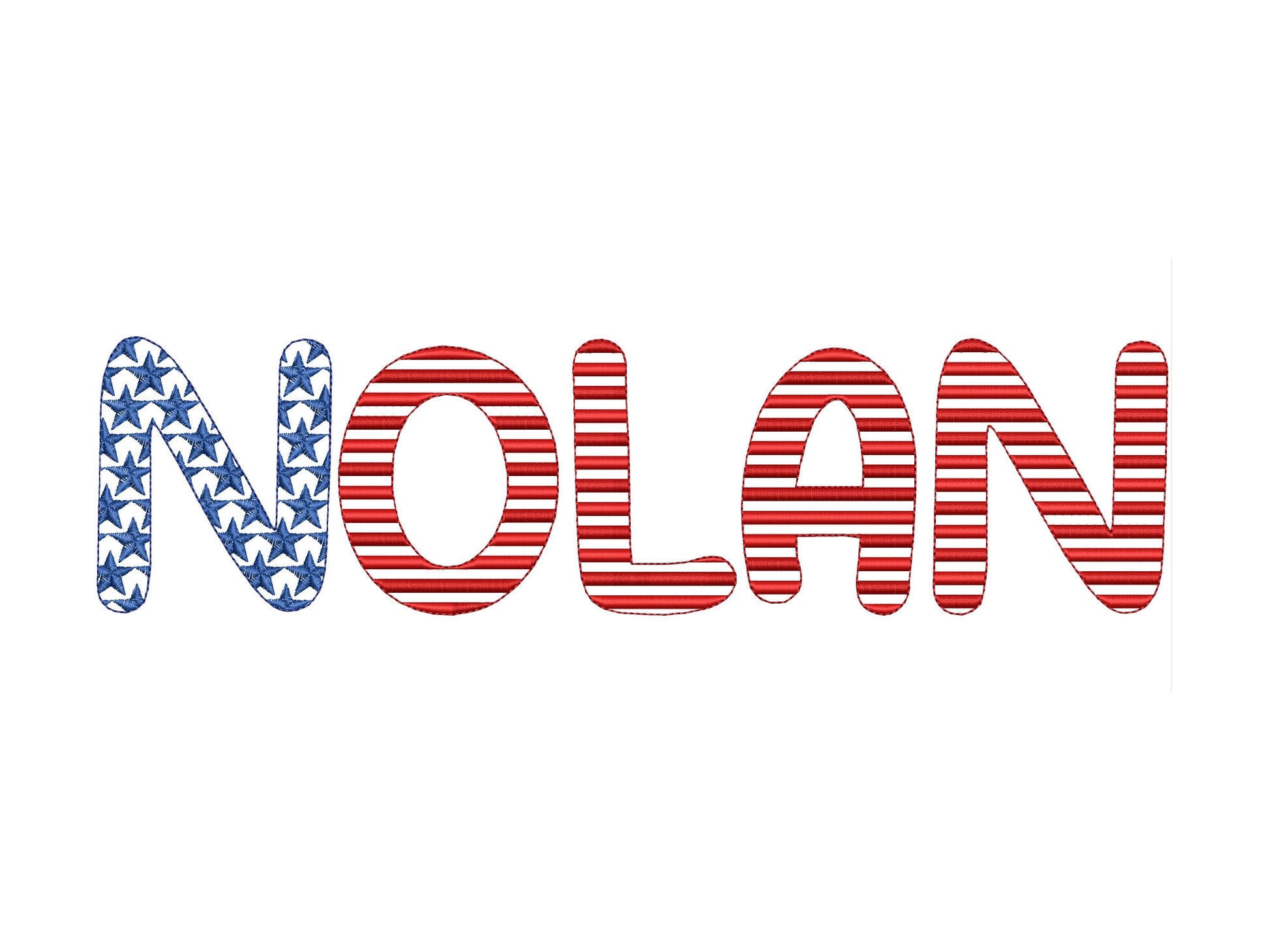 Patriotic Stars and Stripes Fonts 2 types – Embroidery 1.2" 1.5" 1.8" 2.2" 2.6" 3.2" | BX PES DST JEF | Artapli