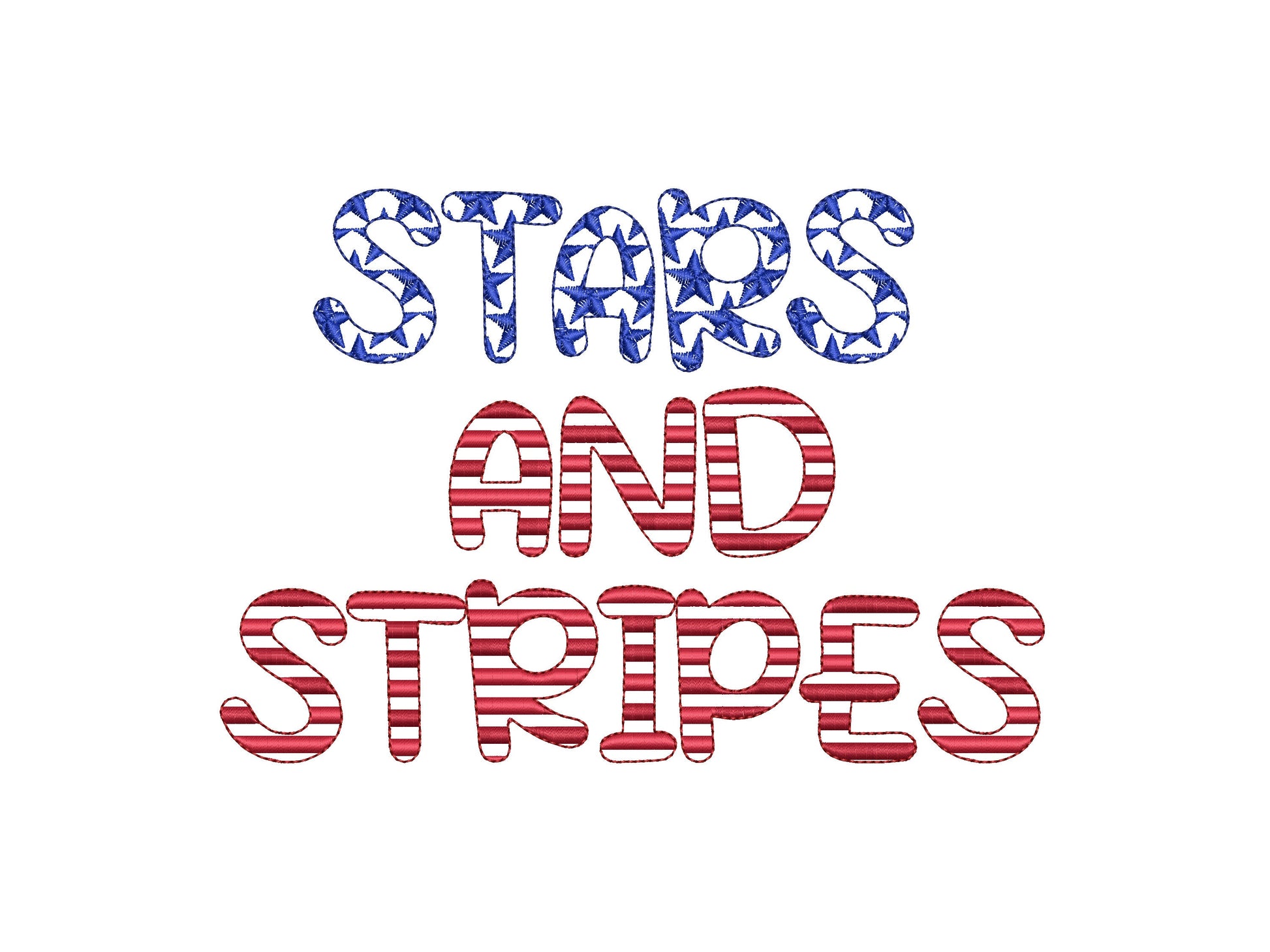 Patriotic Stars and Stripes Fonts 2 types – Sizes 1.2" 1.5" 1.8" 2.2" 2.6" 3.2" BX Digital Font File | Artapli