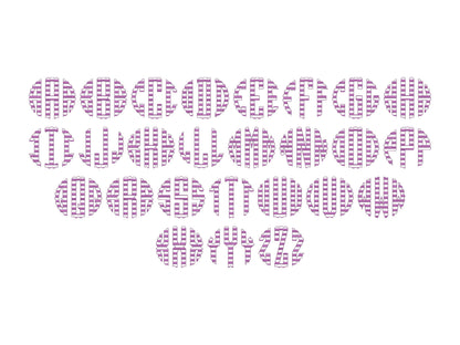 Scalloped striped Circle Monogram FONT machine – Instant Download | Artapli
