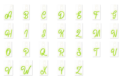 Key fob snap tab Monogram script initial letters from A up to Z in the hoop ITH keyfob bag tag keychain machine embroidery designs