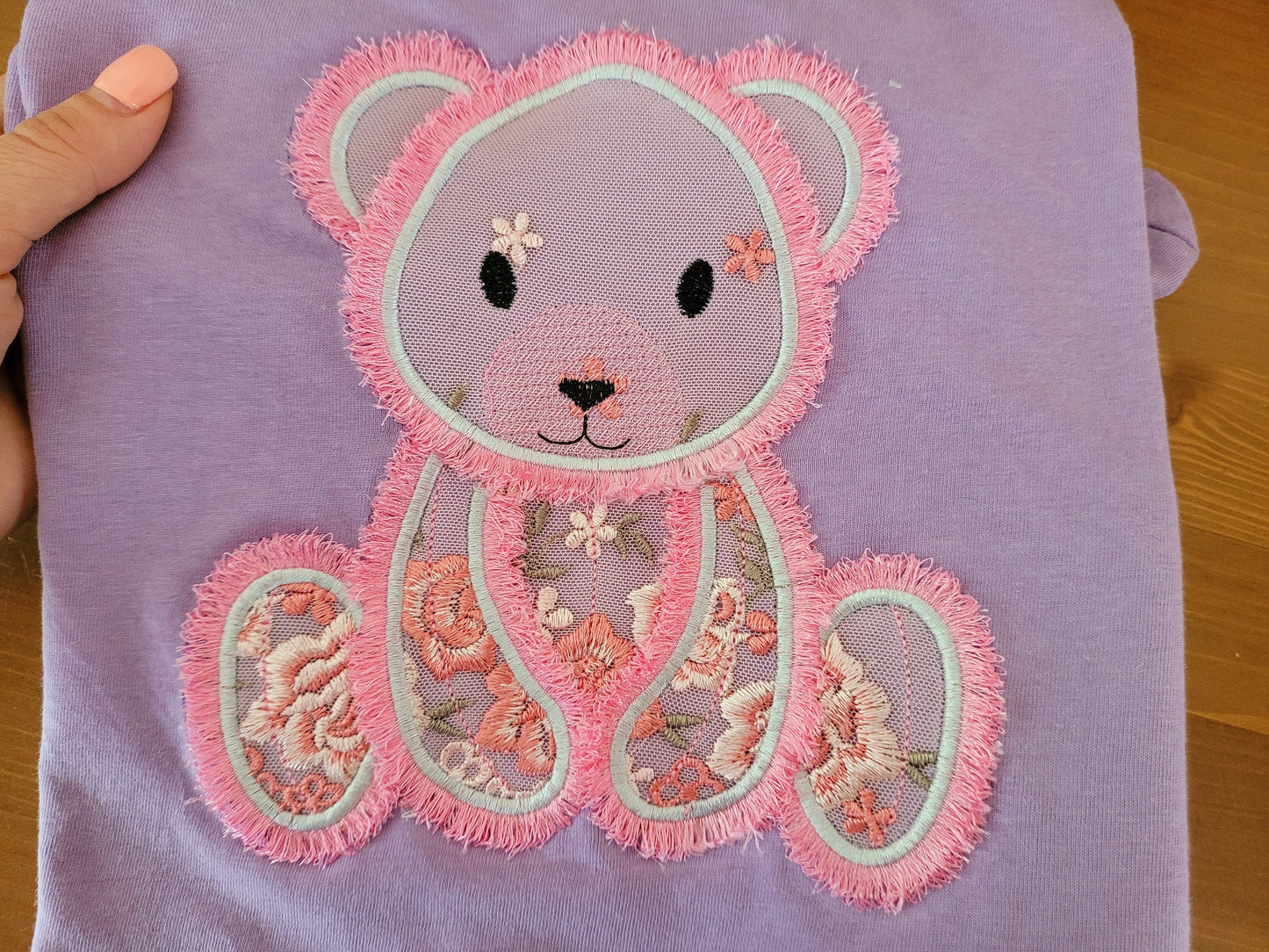 Fringed Teddy Bear Applique