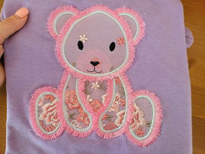 Fringed Teddy Bear Applique