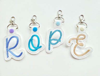 Rope Stitch Monogram Keychain ITH – Embroidery Font 3.5" 4" | BX PES DST JEF | Artapli