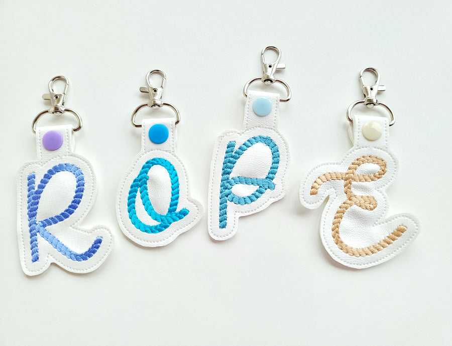 Rope Stitch Monogram Keychain ITH – Embroidery Font 3.5" 4" | BX PES DST JEF | Artapli