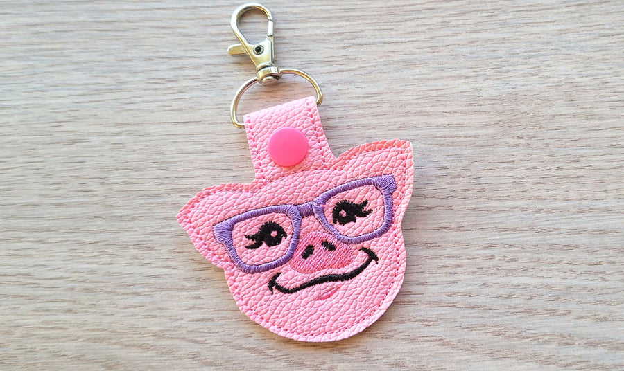 Pig With Glasses Keychain ITH - image 1