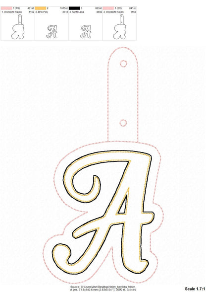 Puffy Foam Monogram Keychain – 3D machine embroidery design by Artapli