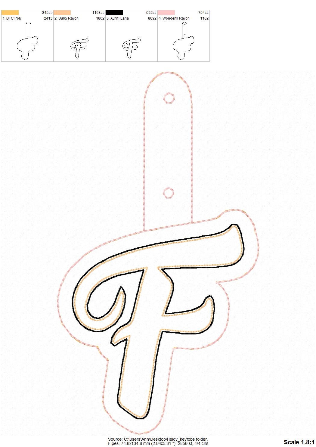 Puffy Foam Monogram Keychain – Sizes 3.5" 5" 7" BX Digital Font File | Artapli