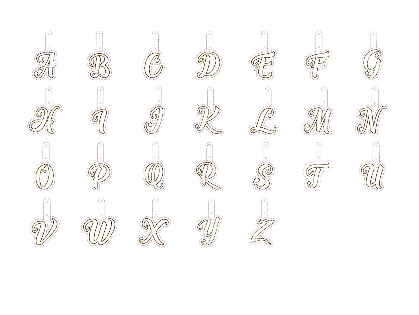 Puffy Foam Monogram Keychain – Alphabet embroidery design by Artapli