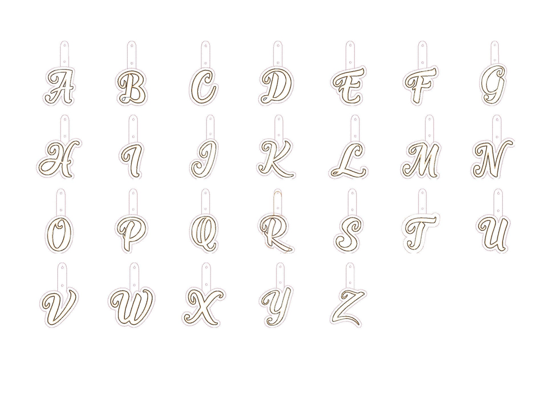 Puffy Foam Monogram Keychain – Alphabet embroidery design by Artapli