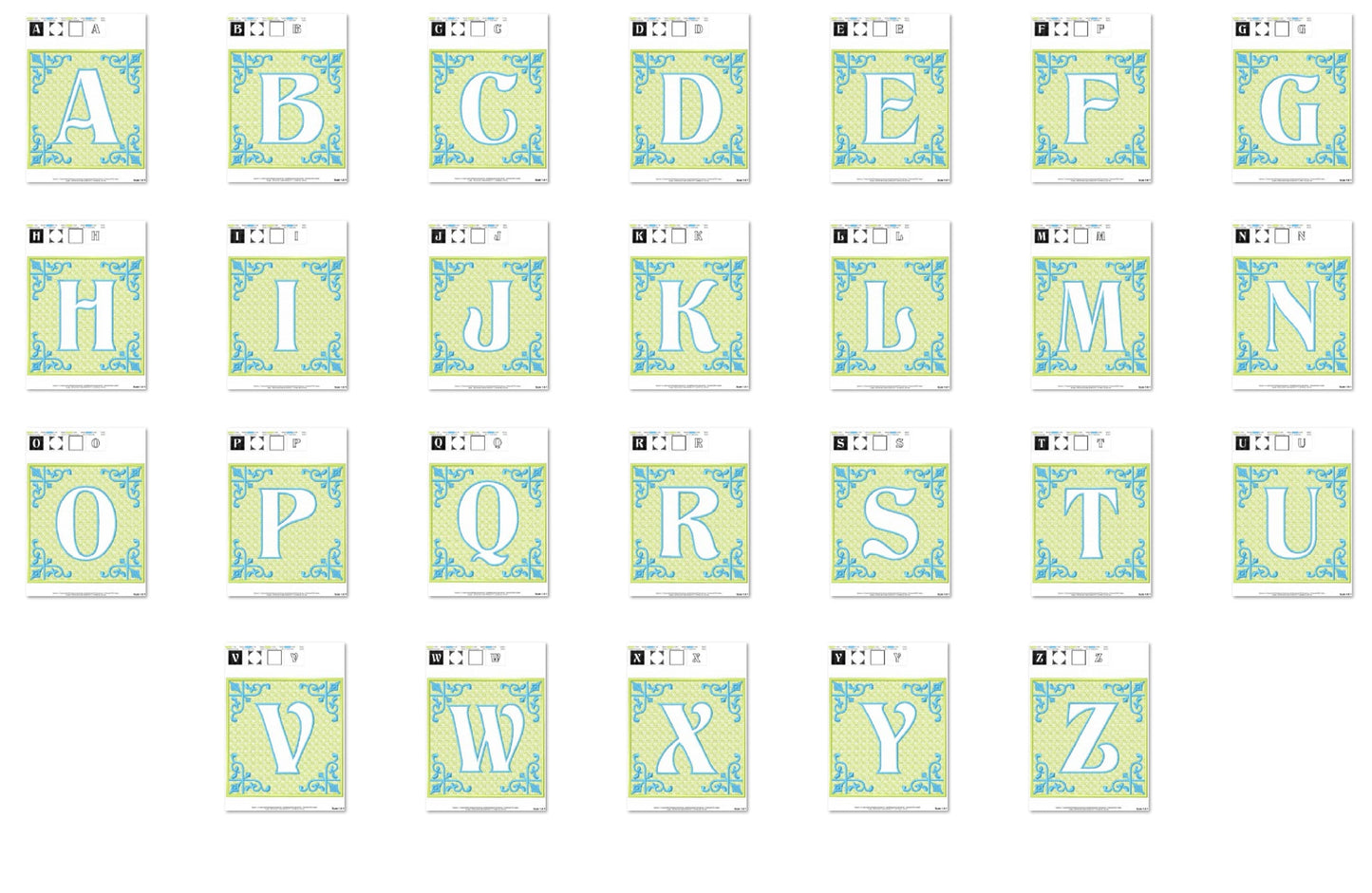 Chinoiseries Embossed Monogram – Sizes 4" 4.5" 5" 5.5" 7" BX Digital Font File | Artapli
