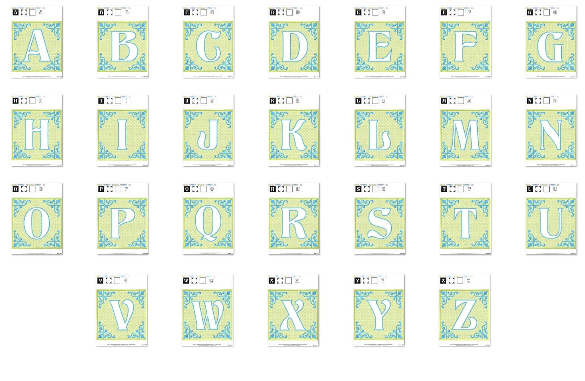 Chinoiseries Embossed Monogram – Sizes 4" 4.5" 5" 5.5" 7" BX Digital Font File | Artapli
