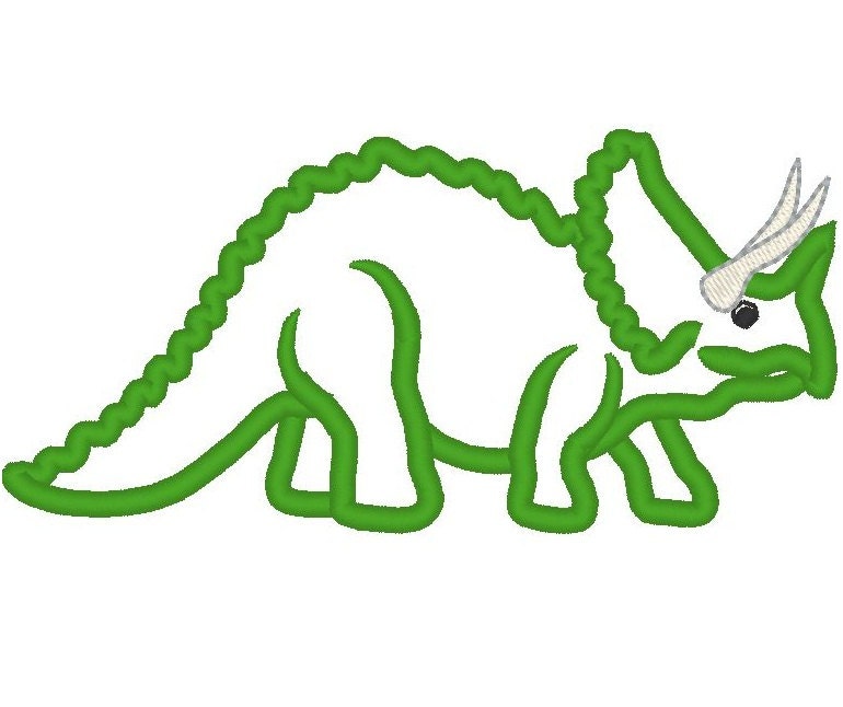 Triceratops dinosaur Applique Embroidery 4" 5" 6" 7" | PES DST JEF | Artapli