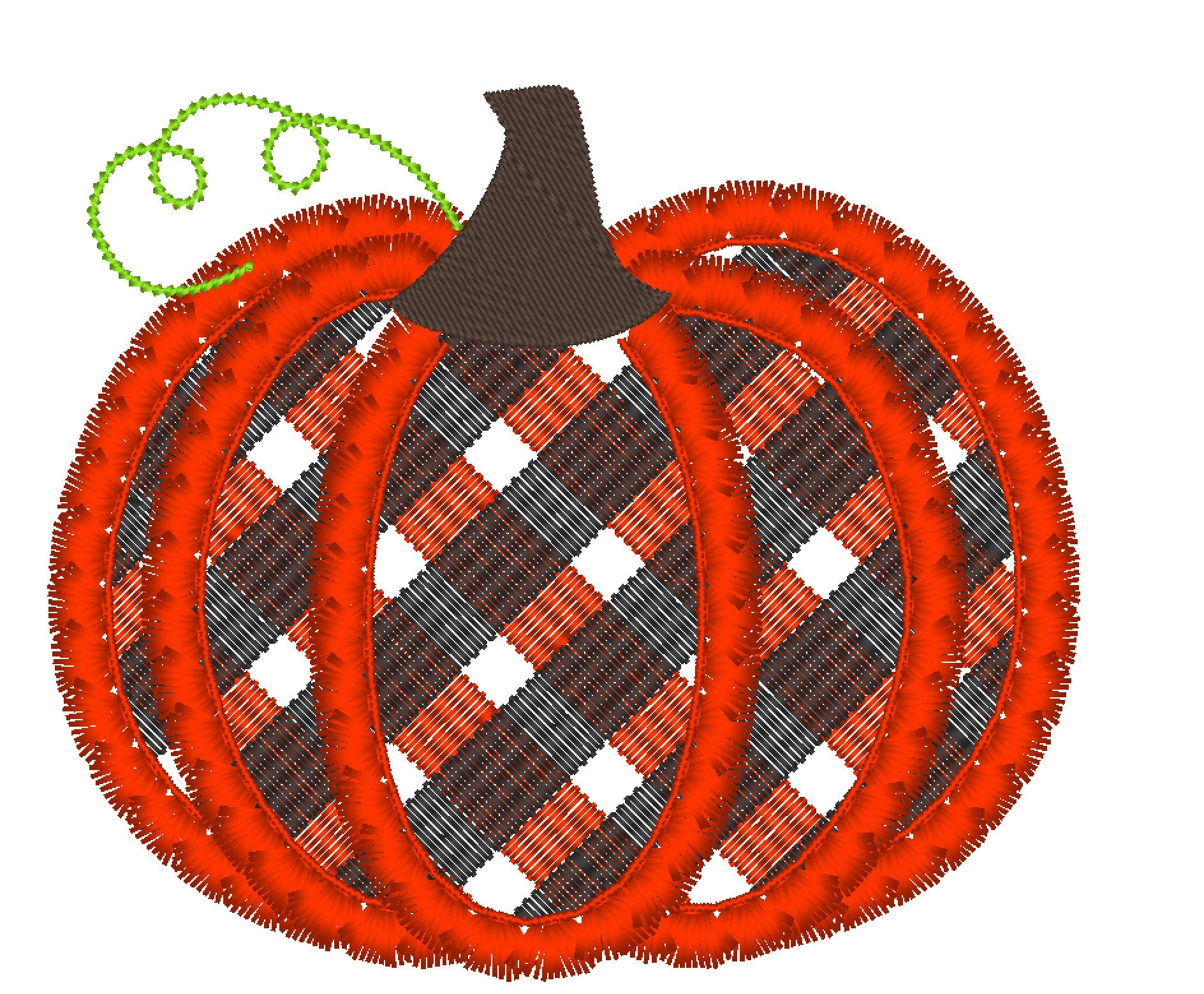 Light Stitch Tartan Gingham Fringed Pumpkin ITH Project Fringe in the Hoop Machine Embroidery Designs Fluffy Chenille Fall Pumpkin - Etsy