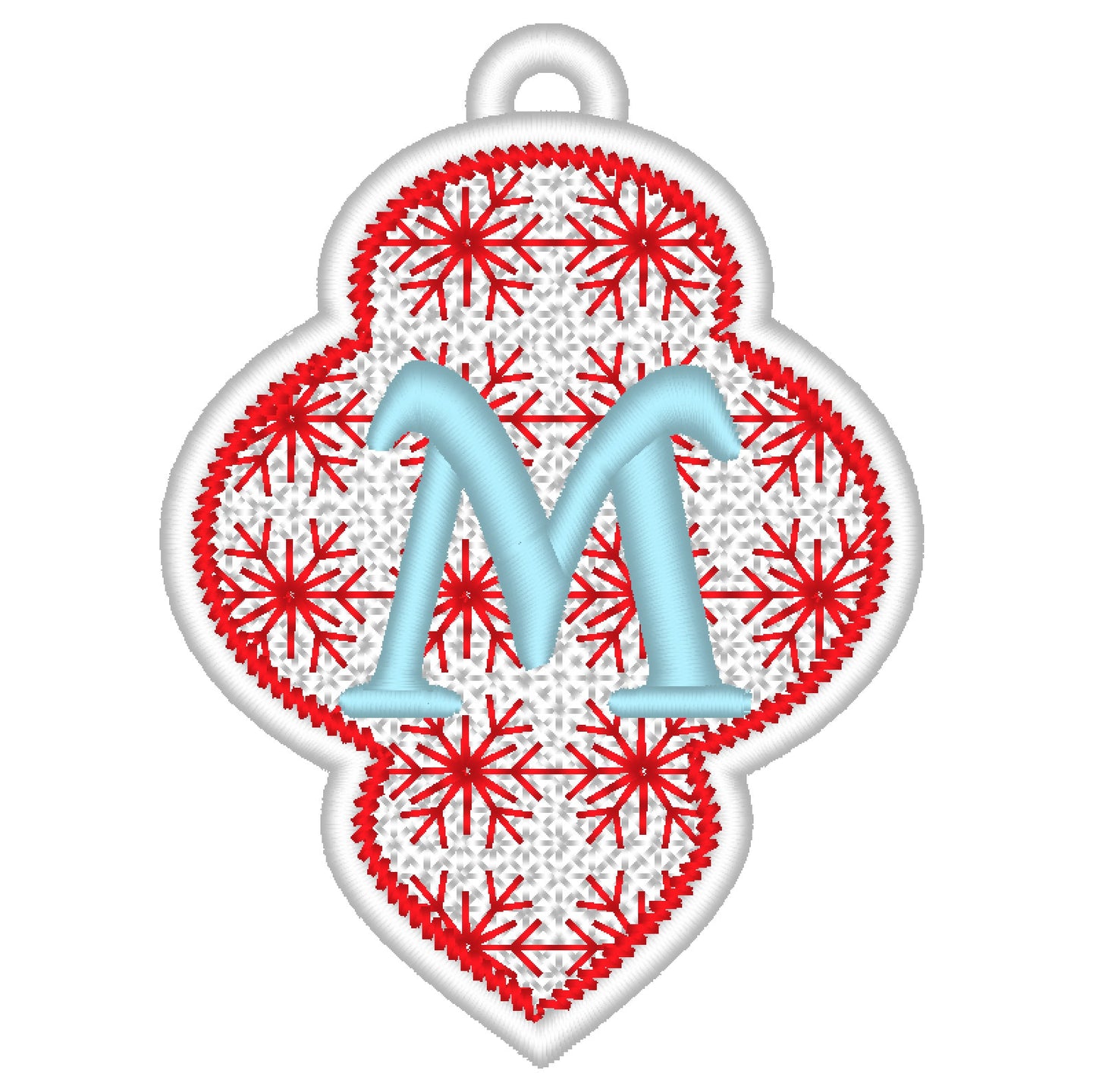 Christmas Alphabet monogram Ornaments and unique hanger bow ribbon FSL free standing lace SET Snowflake machine embroidery designs classic