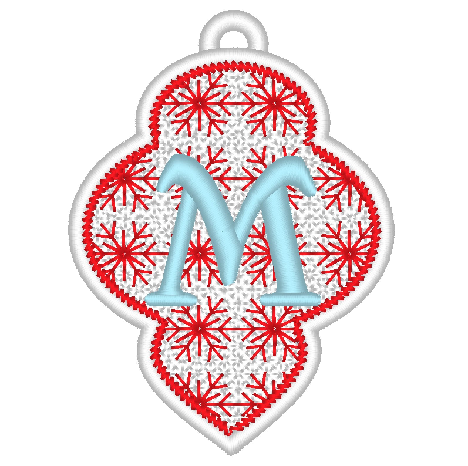 Christmas Alphabet monogram Ornaments and unique hanger bow ribbon FSL free standing lace SET Snowflake machine embroidery designs classic