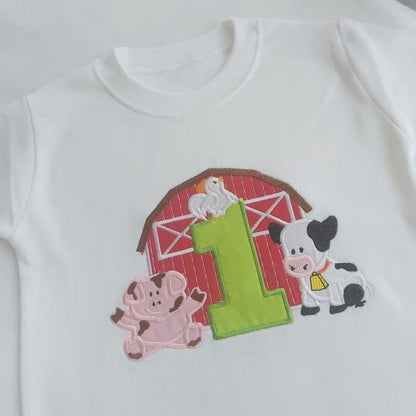 Farm Barn Animals Birthday Number 1 One