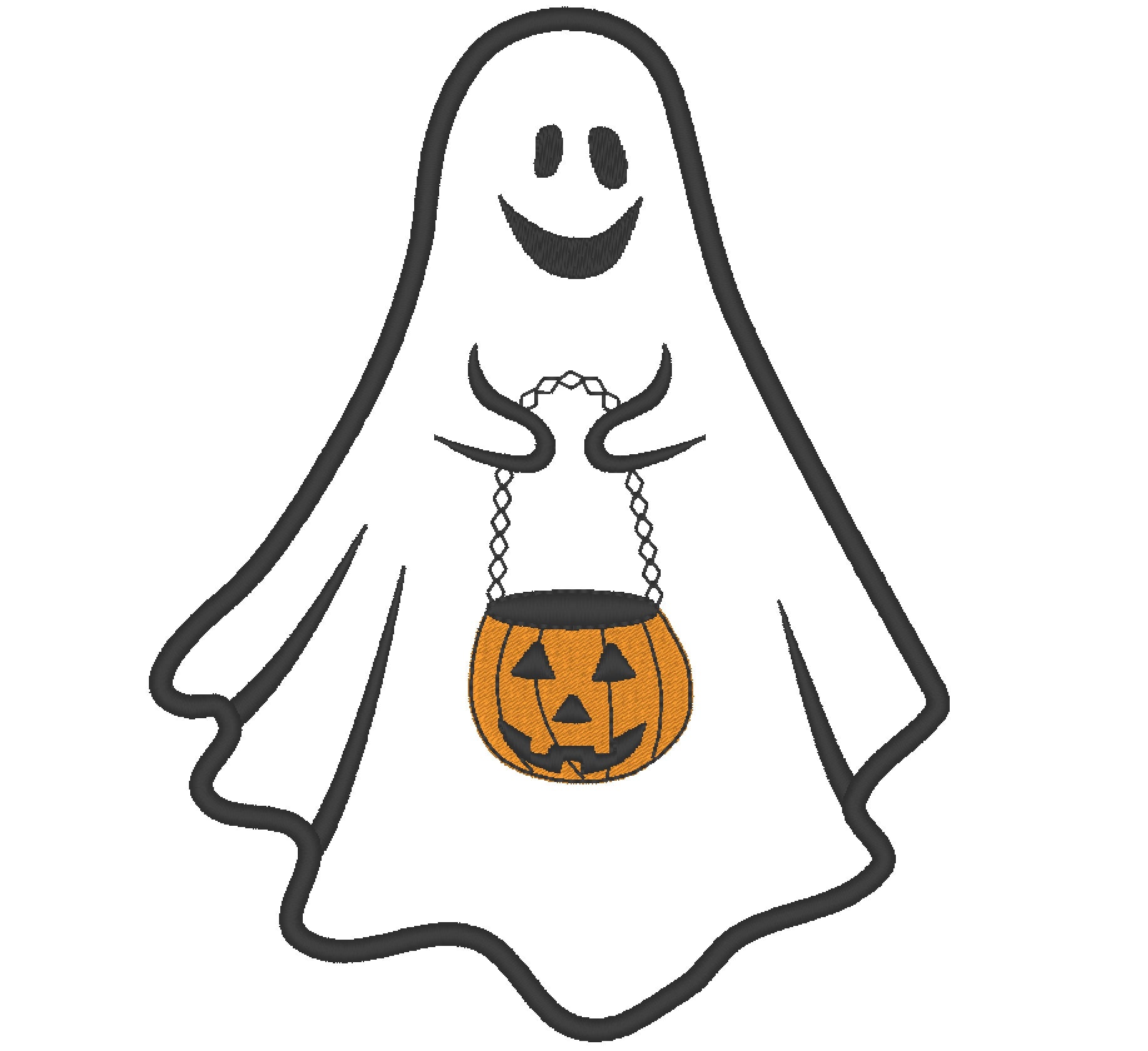 Halloween Happy groovy Ghost Little Boo and Pumpkin Applique design machine embroidery designs sizes for hoop 4x4  5x7  6x10 kids cute ghost