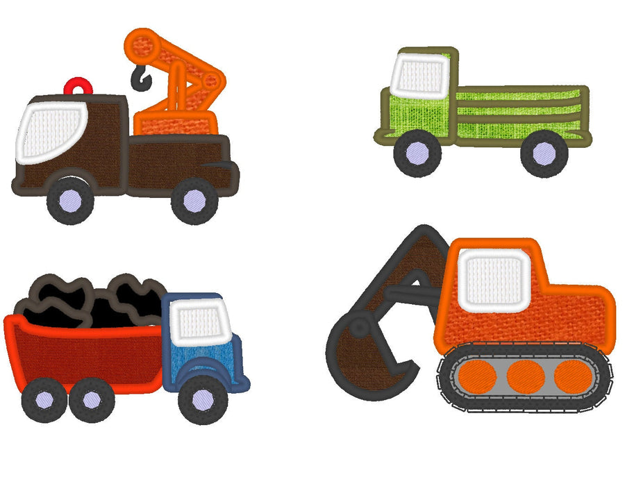 Construction Equipment  - 4 elements machine embroidery applique designs