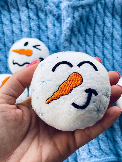 Snowball for playing snow fight SET of 6 ITH In The Hoop Machine Embroidery designs in one step super simply ITH Christmas kids plushie ball