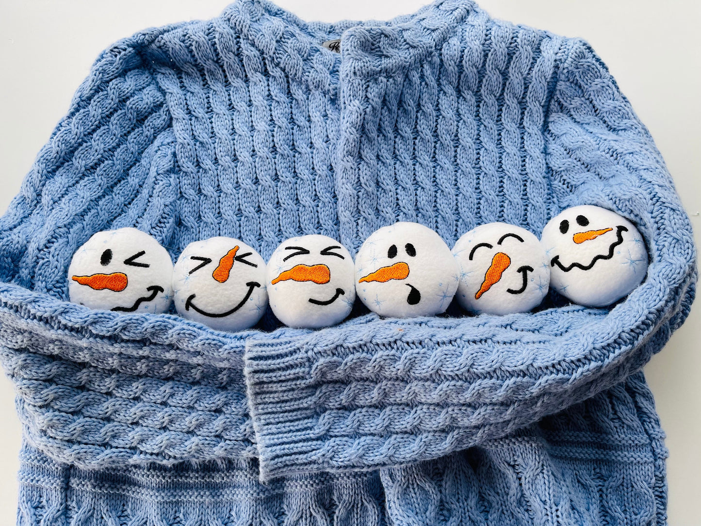 Snowball for playing snow fight SET of 6 ITH In The Hoop Machine Embroidery designs in one step super simply ITH Christmas kids plushie ball