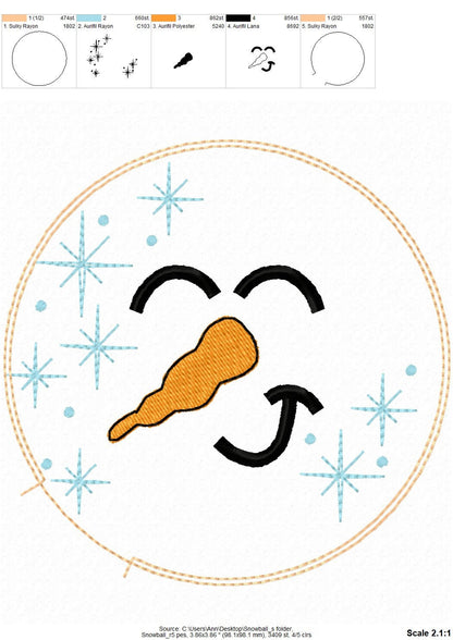 Snowball for playing snow fight SET of 6 ITH In The Hoop Machine Embroidery designs in one step super simply ITH Christmas kids plushie ball