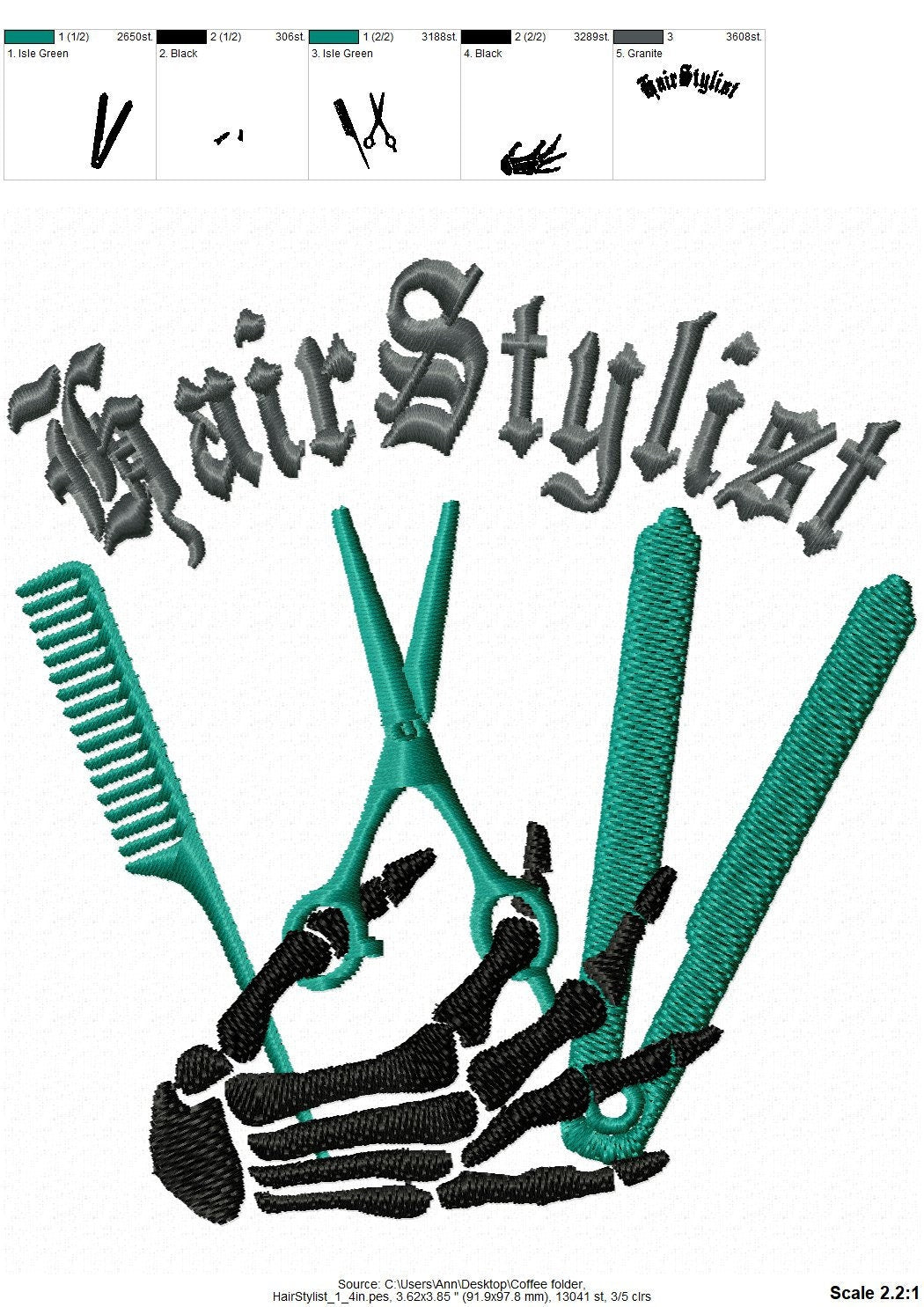 Hairstylist Hairdresser Bone Hand – Instant Download | Artapli