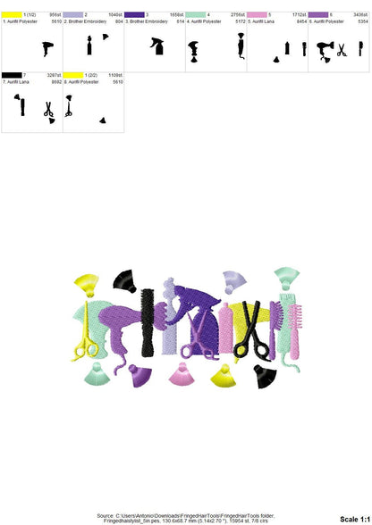 Hairstylist Hairdresser Tools and Fringed Tassels