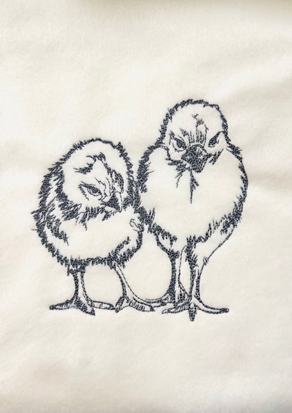 Easter Chick drawing silhouette fluffy Chicks line art sketch light stitch machine embroidery designs in sizes for hoop 4x4 and 5x7