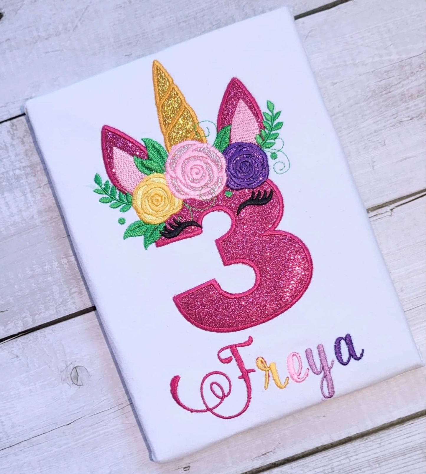 Floral Crown Unicorn birthday Numbers Set 