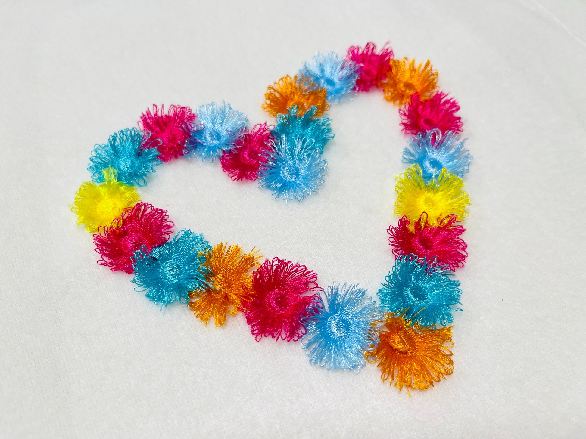 Fluffy Pom Pom Valentine Heart Chenille Awesome Hearts Fringed Fluffy Heart Fringe ITH in the Hoop Machine Embroidery Designs Pompoms - Etsy