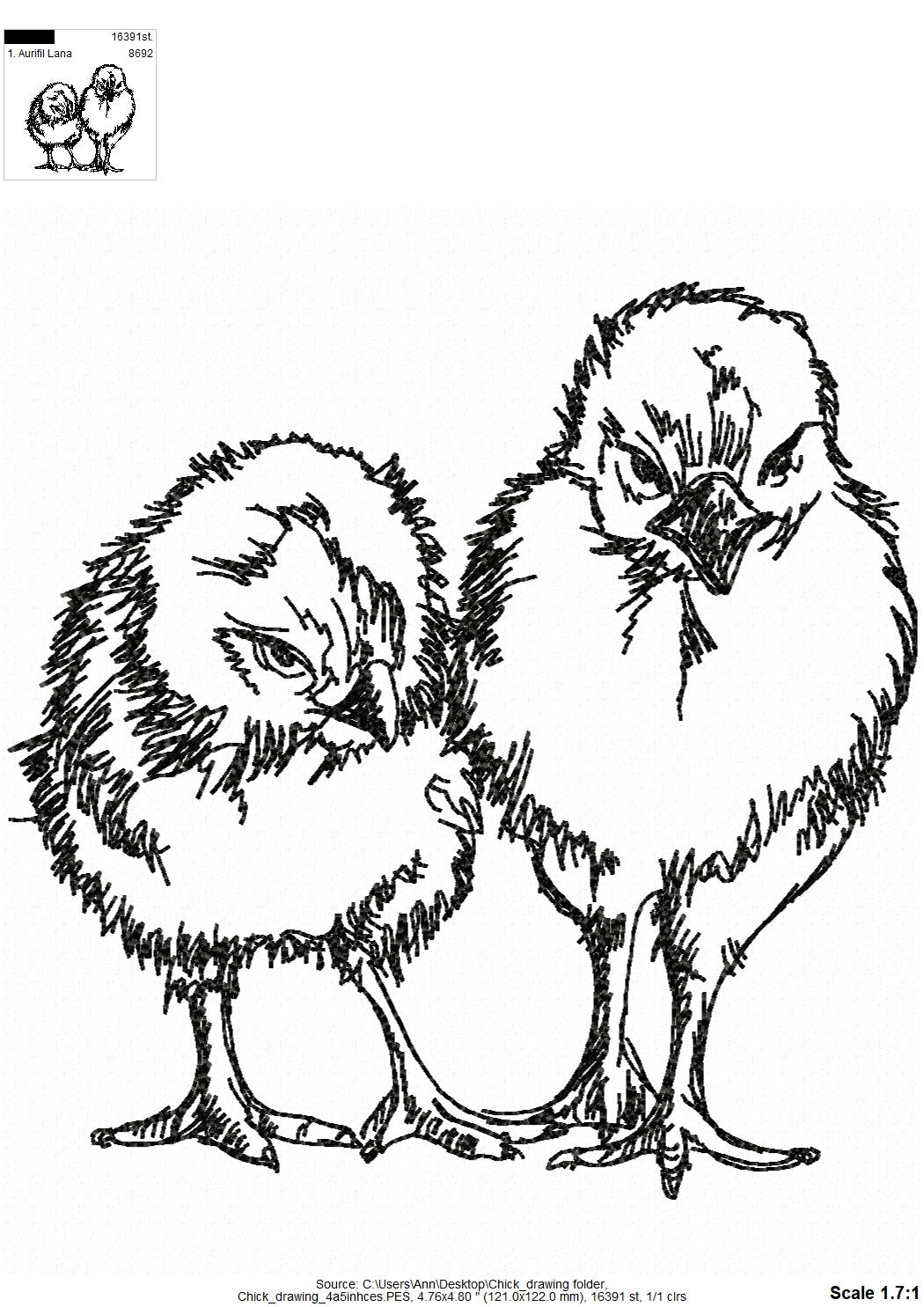 Easter Chick drawing silhouette fluffy Chicks line art sketch light stitch machine embroidery designs in sizes for hoop 4x4 and 5x7