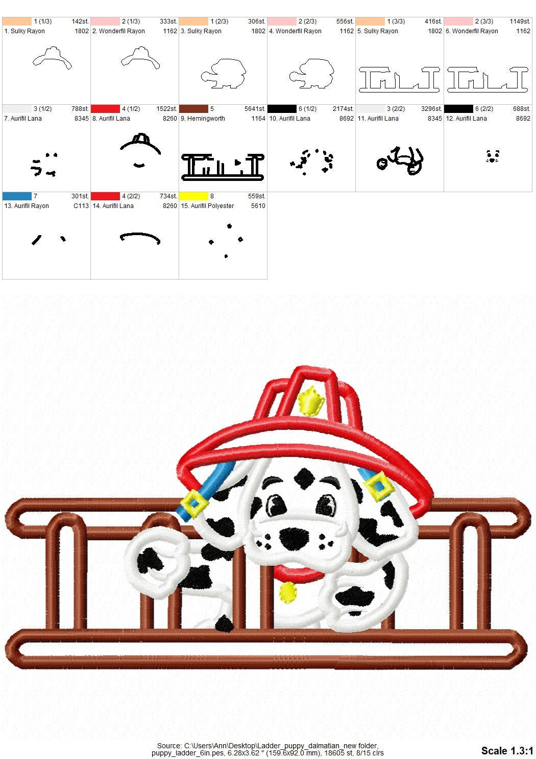 Dalmatian Puppy Fireman with Ladder