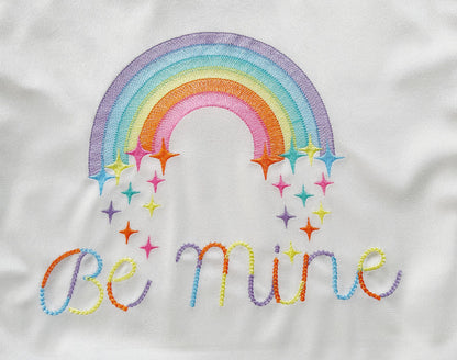 Light stitch rainbow with falling stars starrymachine embroidery designs