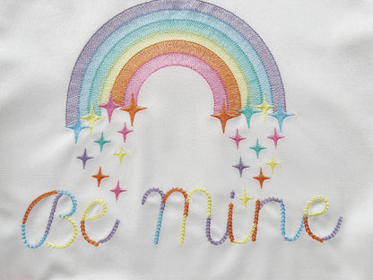 Light stitch rainbow with falling stars starrymachine embroidery designs