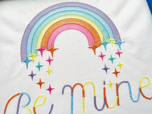 Light stitch rainbow with falling stars starrymachine embroidery designs