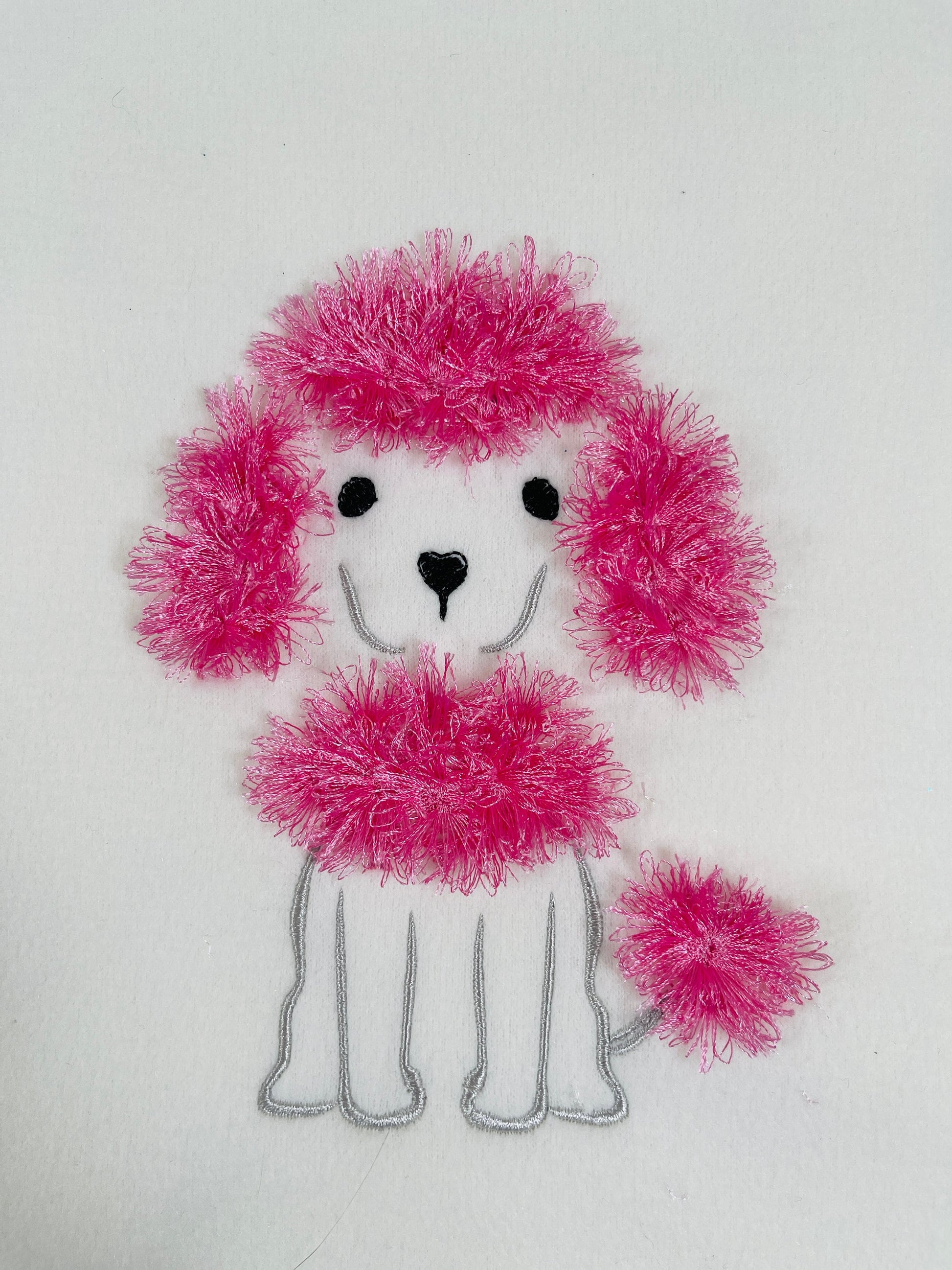 Fluffy Poodle puppy fringed dog machine embroidery – Sizes 5" 6" 7" Digital Embroidery File | Artapli
