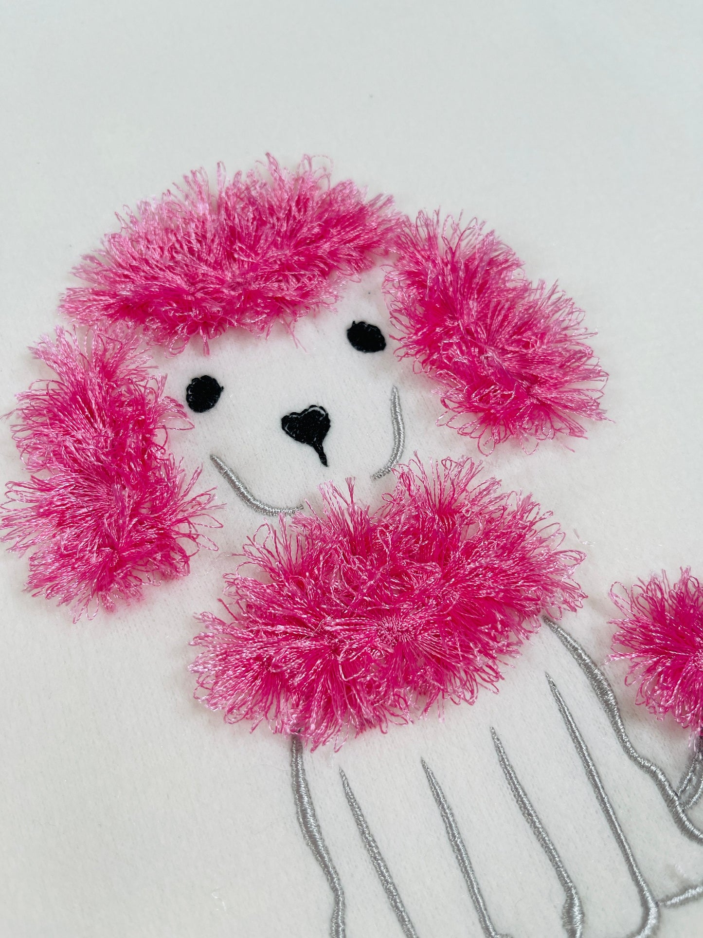 Fluffy Poodle puppy fringed dog machine embroidery – Instant Download | Artapli