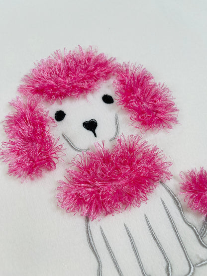 Fluffy Poodle puppy fringed dog machine embroidery – Instant Download | Artapli