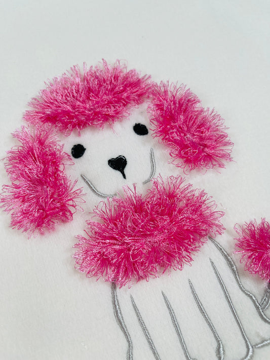 Fluffy Poodle puppy fringed dog machine embroidery – Instant Download | Artapli