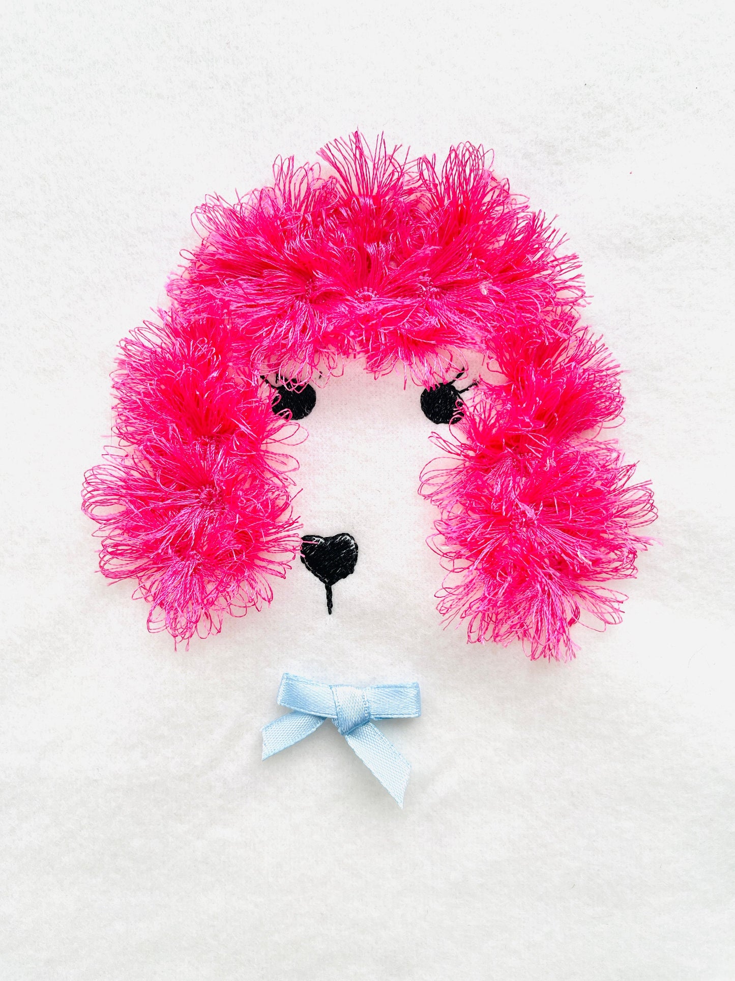 Fluffy Poodle Puppy Fringed Dog Face Machine Embroidery Designs Fur Fringe Cute Poodle Head Silhouette Outline