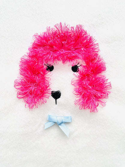 Fluffy Poodle Puppy Fringed Dog Face Machine Embroidery Designs Fur Fringe Cute Poodle Head Silhouette Outline