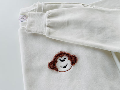 Fluffy Fringed Monkey Silhouette Chenille Cute Monkey Machine Embroidery Designs Fringe