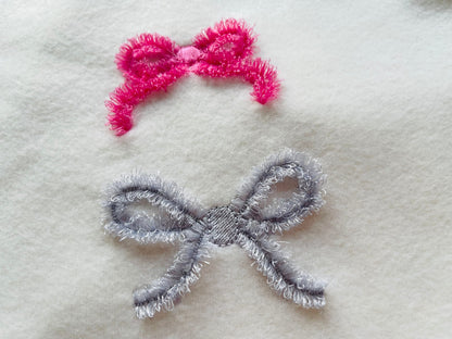 Fringe Bow Embroidery Bow Fur Machine Embroidery Design Baby Kids Fringe Chenille Little Bow Fringed Bow Font