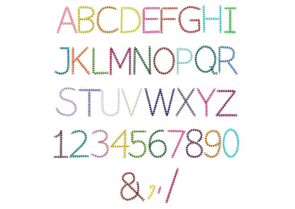 Light Stitch Chain Font – Embroidery 1" 1.3" 1.5" 2" 2.3" 2.8" | BX PES DST JEF | Artapli