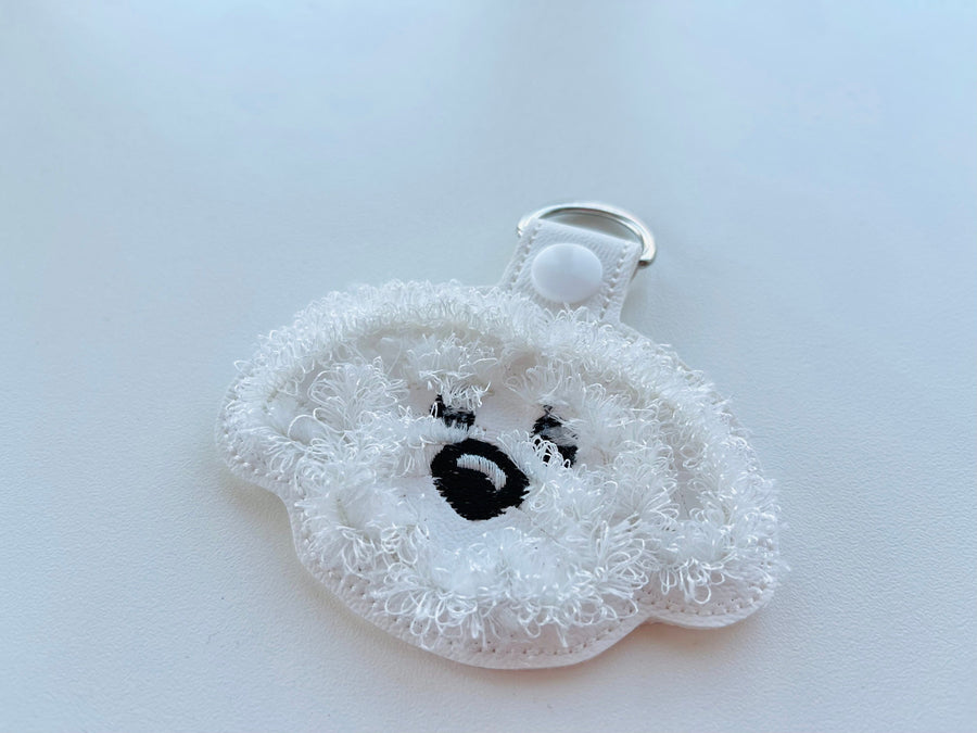 Fringed Maltese Dog Keychain - image 1