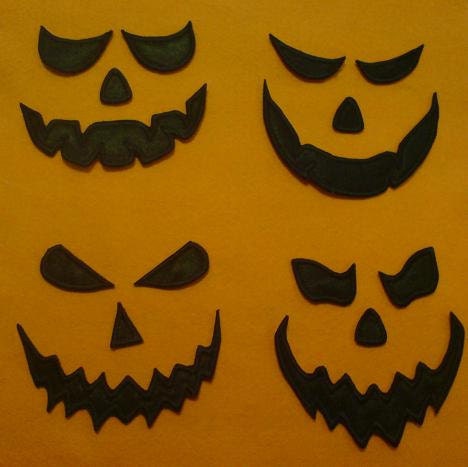 Halloween Pumpkin Jack-O-Lantern Face Set of 4 Machine Embroidery 3" 4" 4.5" 5" 5.5" 6" | PES DST JEF | Artapli