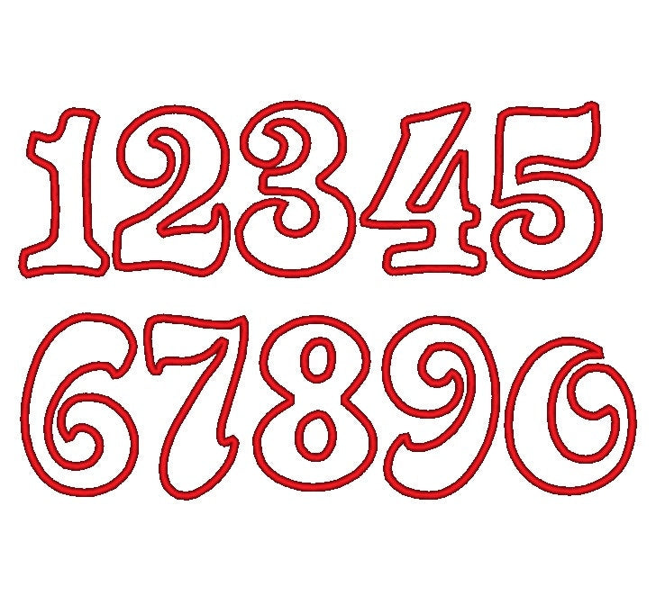 Swirl Birthday Numbers Applique - image 1