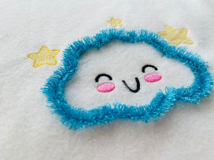 Fringed Fluffy Cute Cloud Fringe in the Hoop ITH Project Machine Embroidery Designs for Kids Baby Playful Funny Fur Design