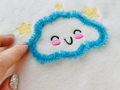 Fringed Fluffy Cute Cloud Fringe in the Hoop ITH Project Machine Embroidery Designs for Kids Baby Playful Funny Fur Design