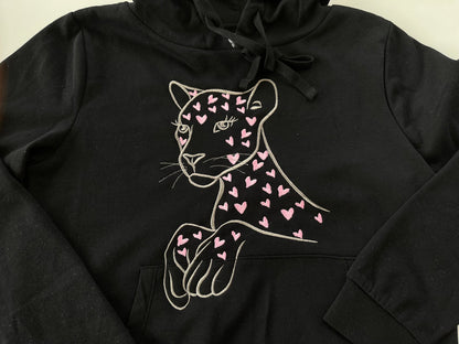 Pretty lovely cute Leopard Girl heart patterned spots machine embroidery designs puma lioness